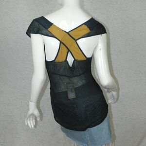 VPL Tank Tank Top Racerback Blue, Black and Gold S